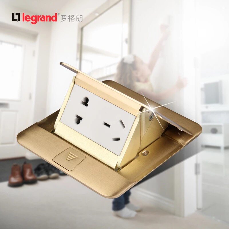 TCL Rogange switch socket full copper waterproof hydraulic damping five-hole power supply ground socket ground 650512