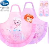 Дисней, детские нарукавники, комплект, нагрудник, детский фартук для рисования для еды без рукавов, сзади на завязках