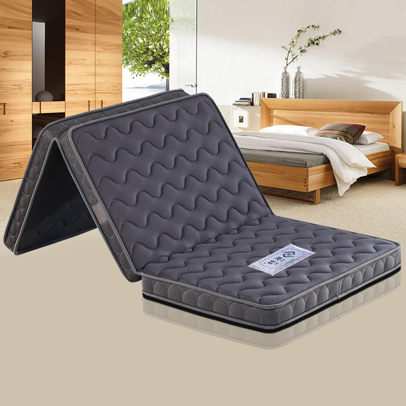 Foldable student palm mattress brown cushion children 1 2 m 1 8 Hard thin section Three-fold natural coconut palm laid to be made-Taobao