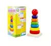 Small rainbow ferrule layers of stacked music wooden 7 stacked high rainbow tower parent-child teaching aids Children's toys