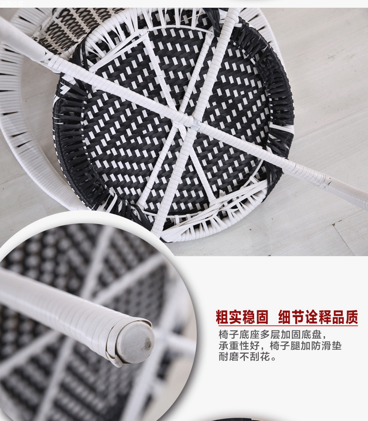 Ghế wicker bàn cà phê ba bộ ngoài trời vườn giải trí bảng và ghế kết hợp mây pe mây ghế wrought sắt đồ nội thất dệt ghế
