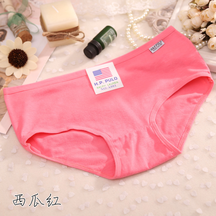 5 túi của màu sắc tinh khiết đồ lót phụ nữ bông cotton dễ thương cô gái trung eo kích thước lớn tóm tắt so với Phương Thức thoải mái