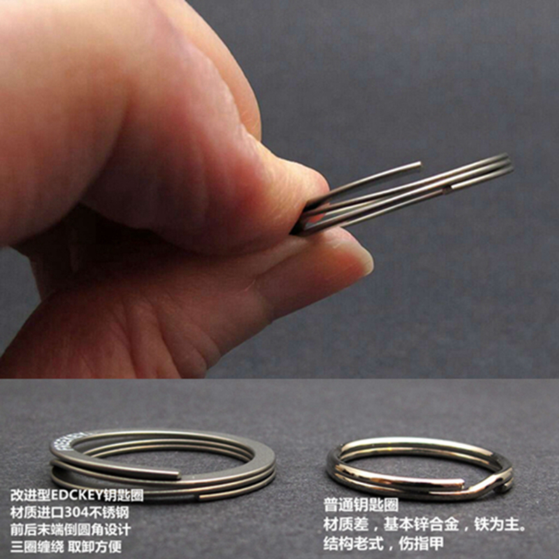 Press-free EEDCKEY Key ring key ring Import 304 stainless steel 2 Mounted Natural players