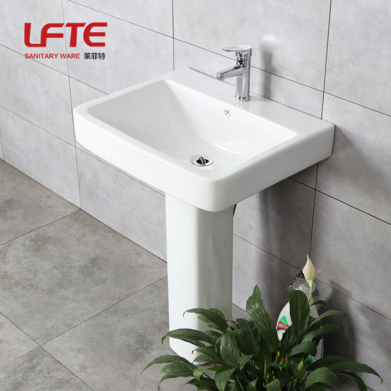 Lefit Dressing Room Ceramic Post Washbasin Home Wash Basin 60 Terrace Basin Wash Basin Bath room Closet Basin