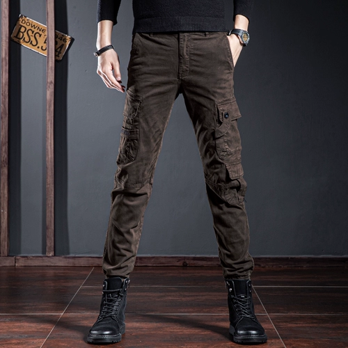 Элитные мужские штаны, джинсовые трендовые повседневные брюки, свободный прямой крой, облегающий крой