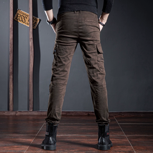 Элитные мужские штаны, джинсовые трендовые повседневные брюки, свободный прямой крой, облегающий крой