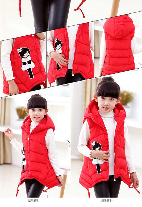 Cô gái vest mùa thu và mùa đông trẻ em mới xuống vest cotton trong mùa đông quần áo trẻ em áo vest dài ấm áp áo quần trẻ em