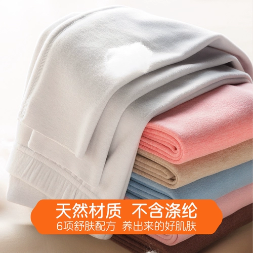 Бархатные удерживающие тепло шерстяные штаны, зимнее базовое термобелье