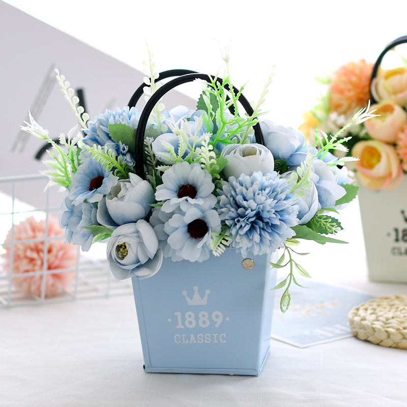 Fake Flower Decoration Small Potted Bedroom Furnishing Plastic Mini Dry Bouquet Pendulum Pieces Living-room Indoor Flower Arrangement Simulation Floral