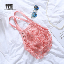 Net pocket shopping bag Men and womens bag Net bag shoulder bag simple travel beach toy storage bag outdoor portable