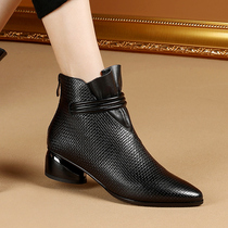 British calf skin and short boots woman in 2021 new female boots with short boots plus large female shoes