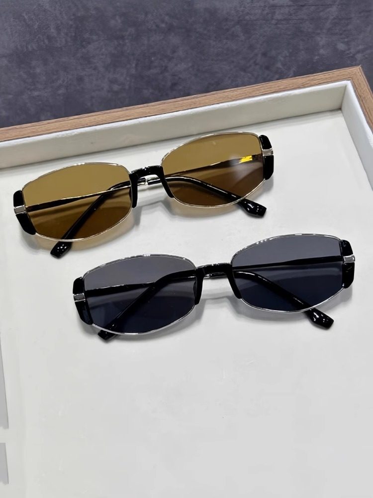 Xiaohongshu Retro High-End Small Brown Sunglasses for Women ins Metal Sunglasses Travel Internet Celebrity Street Style Glasses Trend