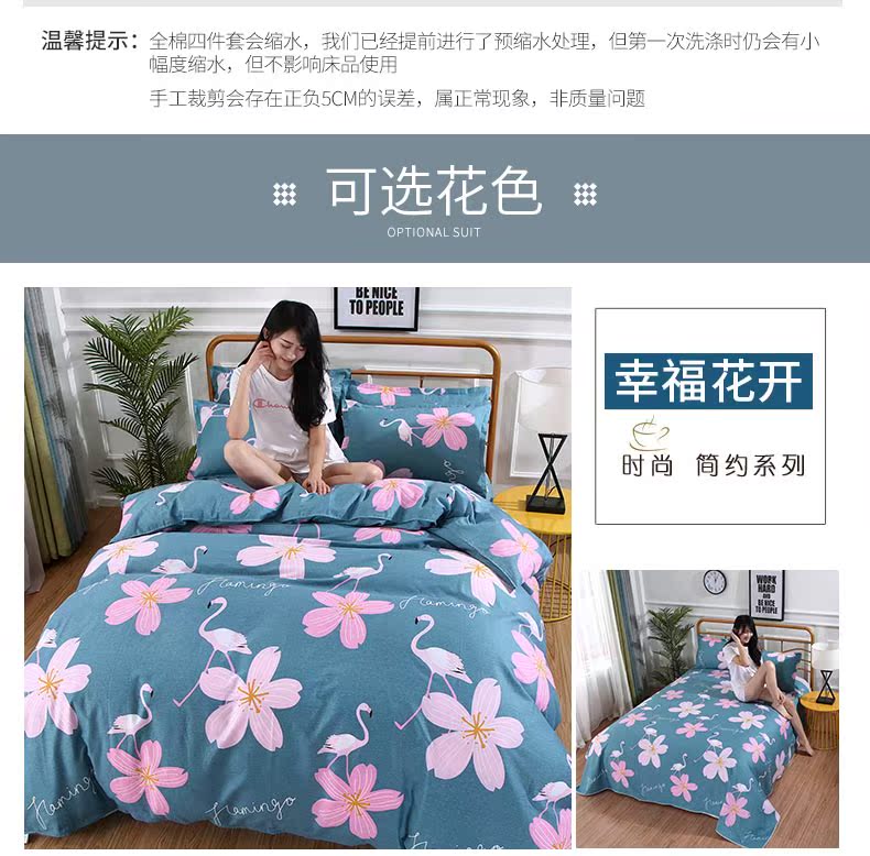 Bei Jiayi bông denim bông giường gói 1.8m lanh giường quilt ba mảnh 1,5 mét - Bộ đồ giường bốn mảnh bộ ga giường