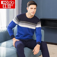 Đồ lót nam màu đỏ đậu đỏ cộng với nhung dày đặt vòng cổ có thể mặc ngoài mùa đông thời trang thanh niên áo len cotton mùa đông - Phù hợp với nóng lên bộ giữ nhiệt nam 