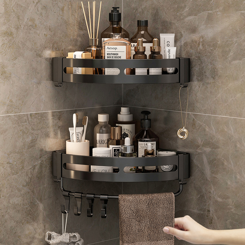 Bathroom Corner Shelf for Storing Shower Gel and Shampoo, No Drilling Required