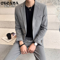 OECANA Spring and Autumn new mens suit suit casual small suit two-piece youth slim suit jacket tide