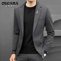 OECANA mens casual British suit jacket business Youth suit suit suit autumn and winter fashion two-piece men