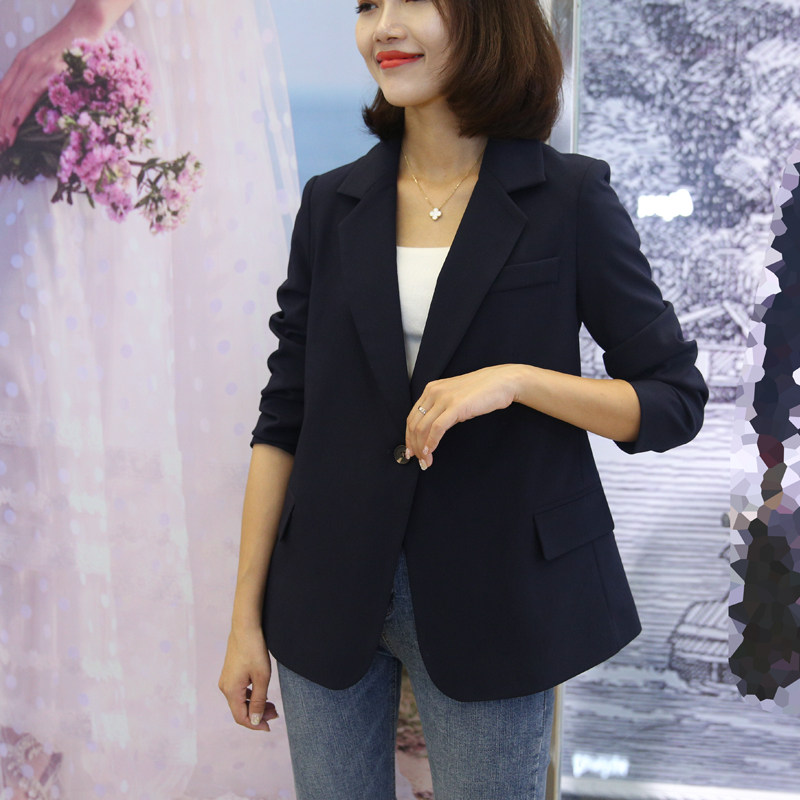 2021 autumn fashion new one button blazer women's thick blazer women's Korean style