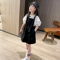 Girl Braces Skirt for summer dress Dresses Two sets 2024 new CUHK Scout children Trendy Dress Suit
