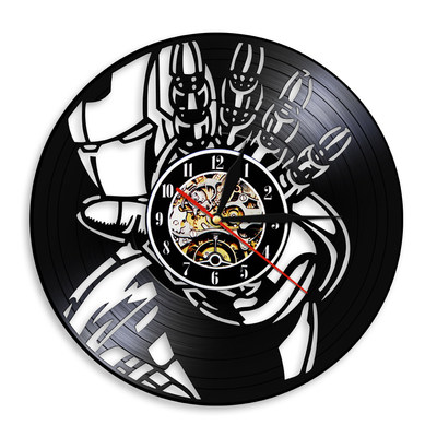 Custom 12-inch Nordic-style Iron Man clock cutout trim for cross-border vinyl record wall clock clock