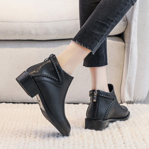 Boots female 2020 new net red slim boots Joker short barrel Martin boots flat autumn winter short boots female size women shoes