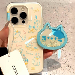 창조적 인 INS 블루 라인 고양이 강아지 iPhone에 적합