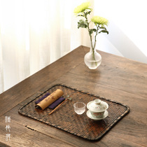 Qingzhuju Ink incense Japanese bamboo woven tea mat Zen tea mat Incense mat Tea accessories Incense mat Dry bubble bamboo mat mat