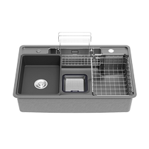 Jomoo bathroom kitchen sink cornucopia sink large single-slot stainless steel nano Japanese drain basin up and down