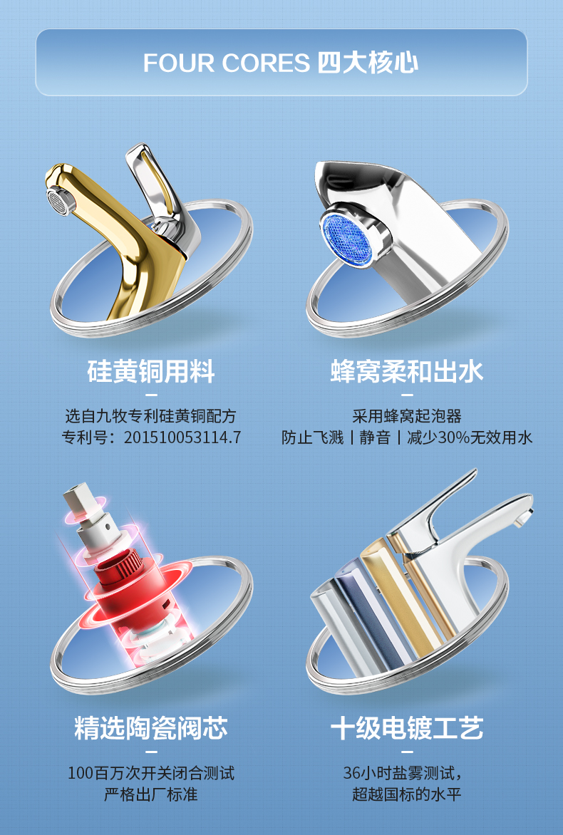 九牧卫浴官网冷热水洗手盆水龙头洗脸盆全铜抽拉龙头卫生间面盆