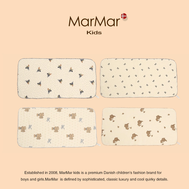 Danish Marmar Kids Baby Bath Burp Towel Rectangular Pure Cotton Gauze Newborn Baby Face Wash Towel