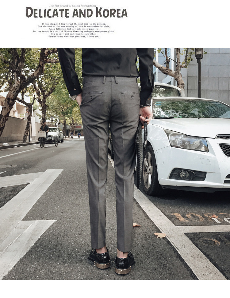 Мужские летние трендовые штаны, костюм, в корейском стиле, облегающий крой, свободный прямой крой 
