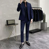 Синий костюм, жилет, штаны, рубашка