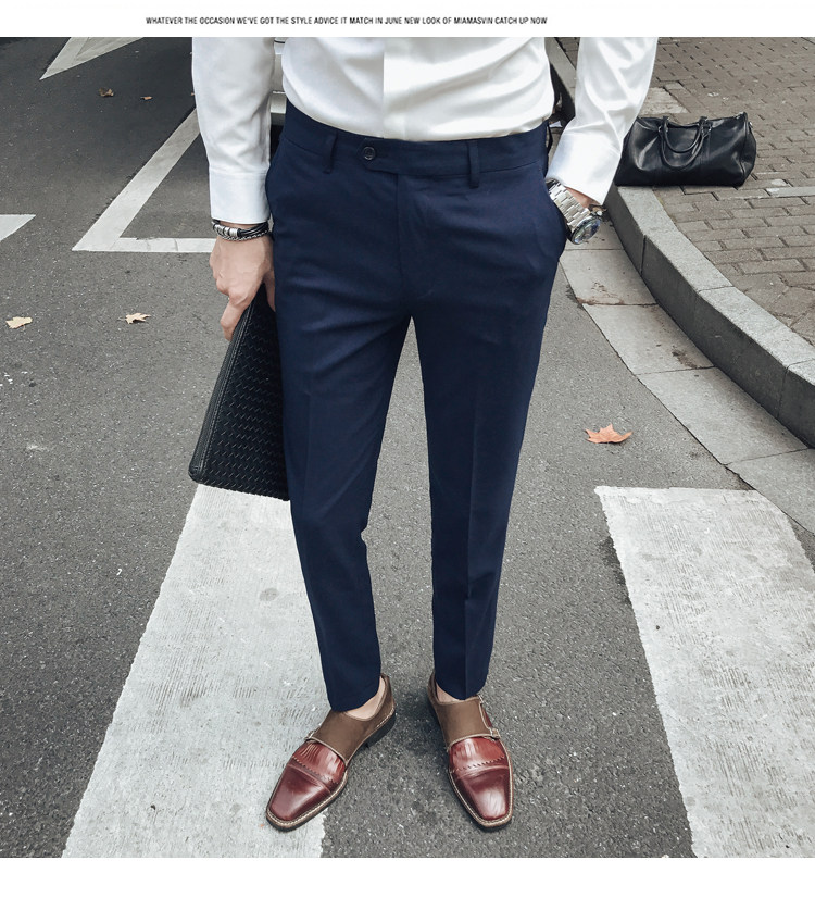 Мужские летние трендовые штаны, костюм, в корейском стиле, облегающий крой, свободный прямой крой 