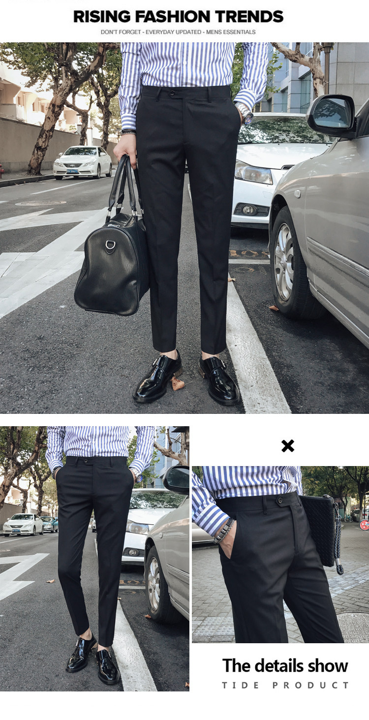 Мужские летние трендовые штаны, костюм, в корейском стиле, облегающий крой, свободный прямой крой 