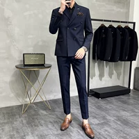 Тибетская синяя двойная пряжка (костюм+жилет+брюки)