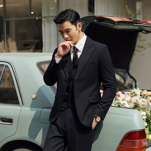 Мужской модный шерстяной комплект, свадебное платье, классический костюм в английском стиле, облегающий крой, в британском стиле