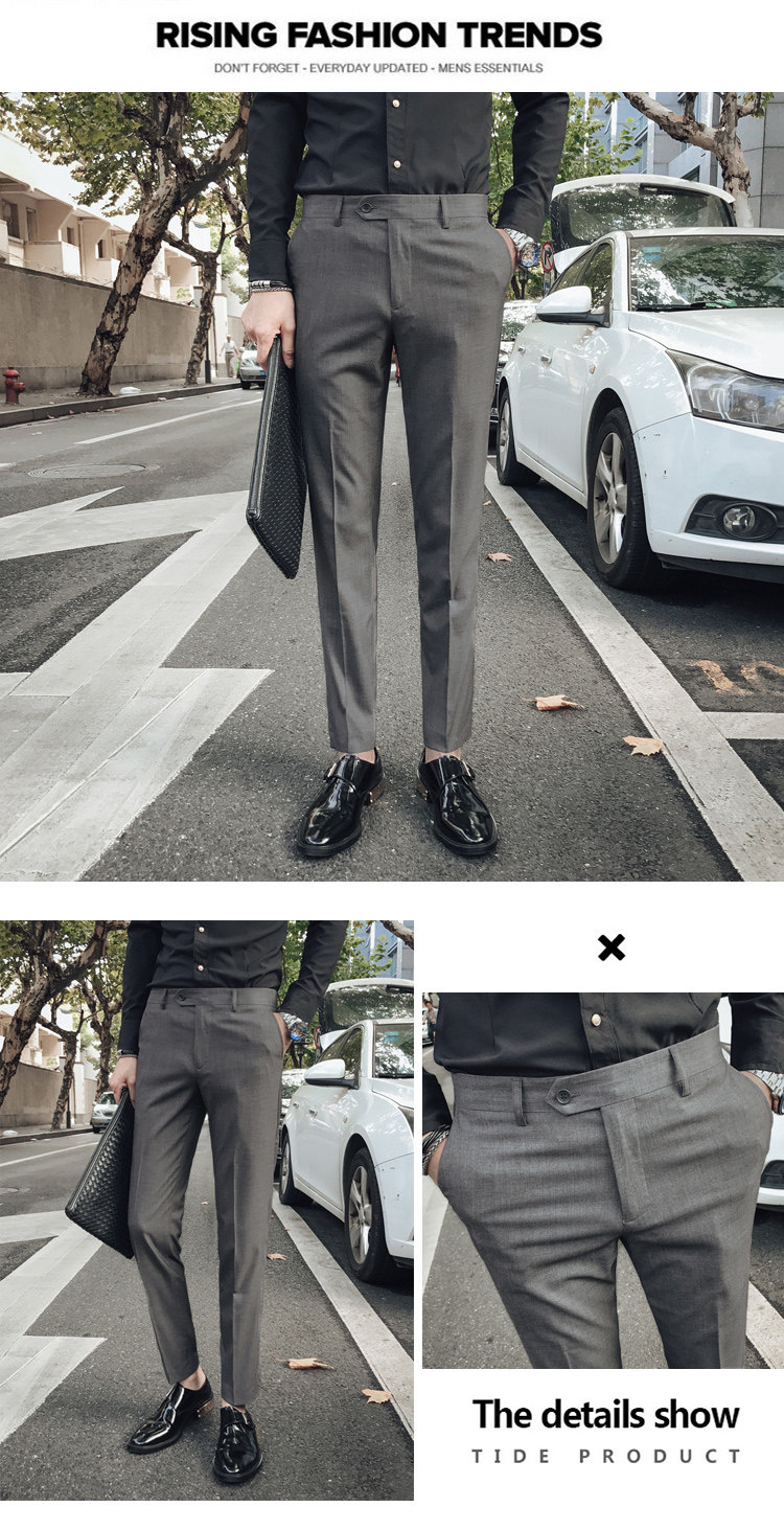 Мужские летние трендовые штаны, костюм, в корейском стиле, облегающий крой, свободный прямой крой 