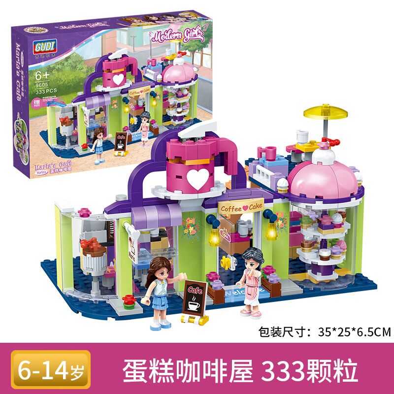 Goody puzzle building blocks puzzle manual brain playground cake coffee house ice cream truck assembled girl holiday gift