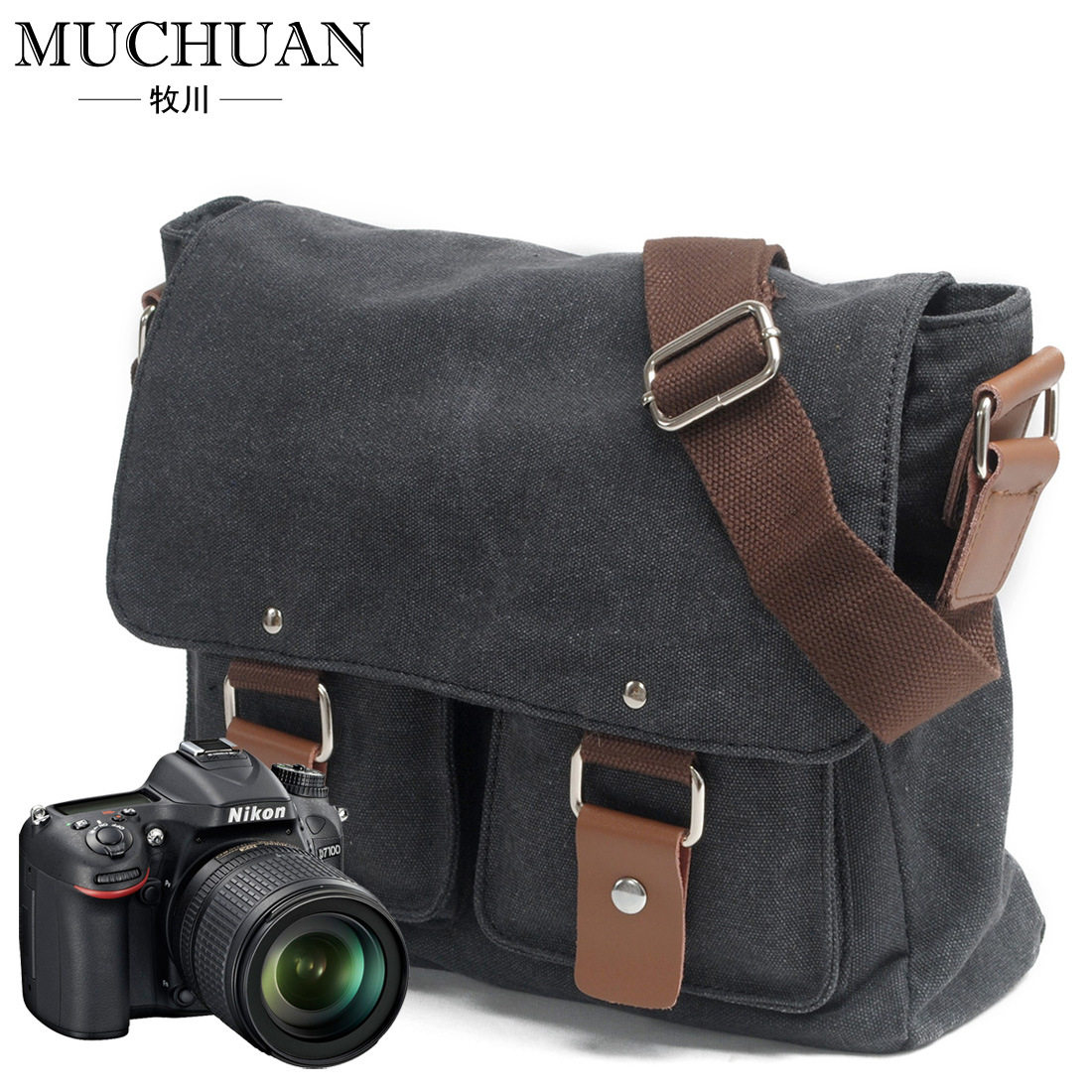 Single shoulder photographic bag Single Eye Fuji Canon Leica Sony Canvas Nicom Camera Bag Micro Single Eye Camera Retro Lens Waterproof