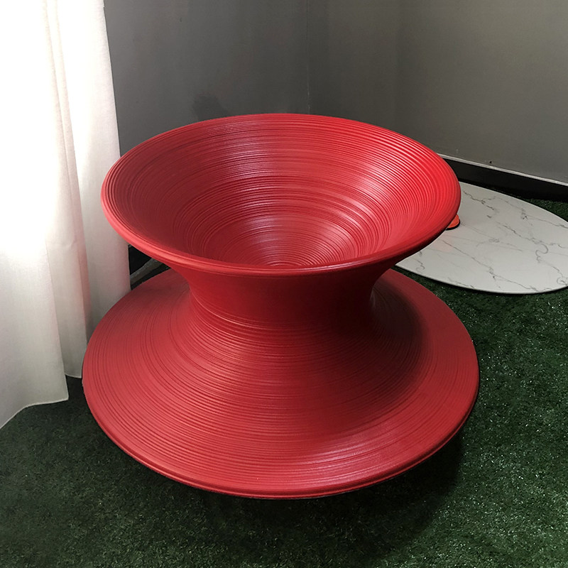 Creative Glass Fiber Tumbler Tumbler 360 Degrees Swivel Top Chair Park Mall Amusement Park Beauty Chen Mesh Red Casual Chair