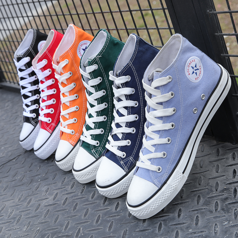 2026 Spring New Men's High-Top Canvas Shoes Korean Style Versatile Junior High School Students Teenagers Sneakers
