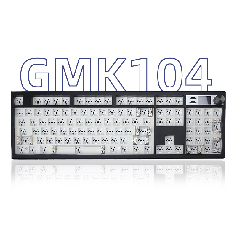 Zoya Gmk104 Mechanical Keyboard Kit Three-Mode Hot-Swappable Bluetooth Wireless Via Customizable Bottom-Lit Screen Zoya Gmk104 Mechanical Keyboard Kit Three-Mode Hot-Swappable Bluetooth Wireless Via Customizable Bottom-Lit Screen