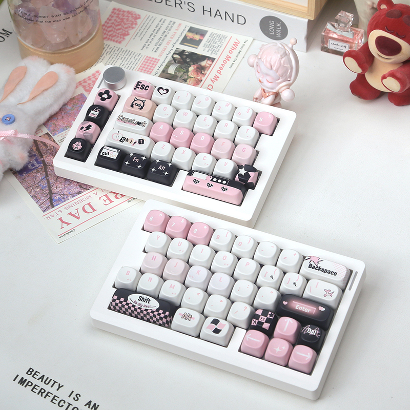 Gmk70 Split Ergonomic Mechanical Keyboard Silent Mahjong Sound Via Hot-Swappable DIY Customization Kit