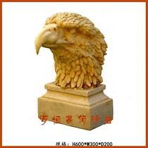Artificial sandstone relief round carving urban sculpture FRP Hotel Villa outdoor garden viewing decoration eagle head