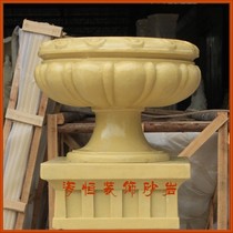 Haiheng Art Sandstone Hotel Villa Indoor and Outdoor Courtyard Landscape Sculpture Eau Edge Flower Pot Decoration Material