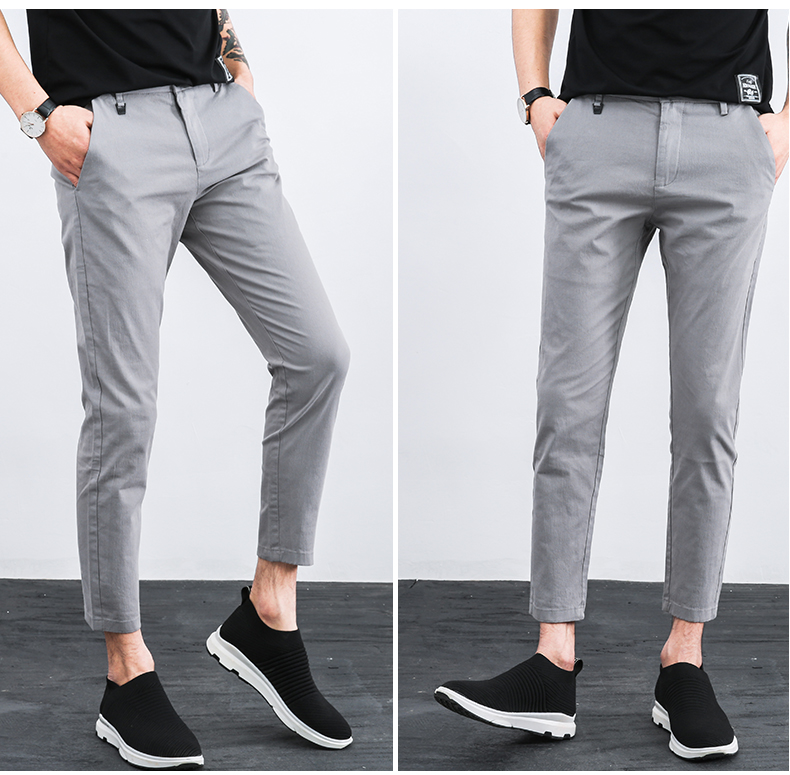 Quần mới 9 điểm nam giản dị Phiên bản Hàn Quốc xu hướng tám điểm 8 chân nam Slim mùa hè hoang dã Quần 9 điểm nam - Crop Jeans đồ nam đẹp