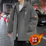 Демисезонный комплект, универсальный пуховик с капюшоном, удерживающая тепло утепленная куртка, оверсайз