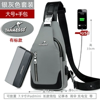 Есть большой серебряный серый (сумочки)