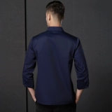 Синий демисезонный трендовый лонгслив для работы, китайский стиль, увеличенная толщина