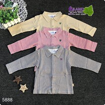 Spring and Autumn Boys Cotton Long Sleeve Shirt Children Baby Shirt 1-4 Children's Tide Handsome Flag Laimei Children's Wear